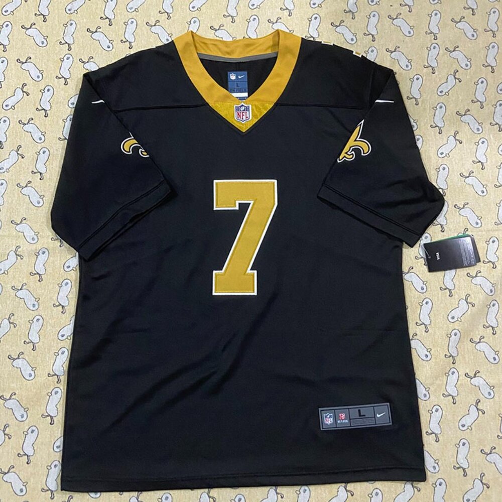 Nfl Black Jersey #7 New Orleans Saints Hill